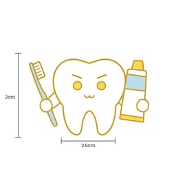 iDENTical Tooth With Toothbrush & Toothpaste Shape Brooch - Pack Of 1 (ZYR-7367) - 4