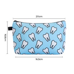 iDENTical Teeth Print Travel Pouch With Zipper - 6