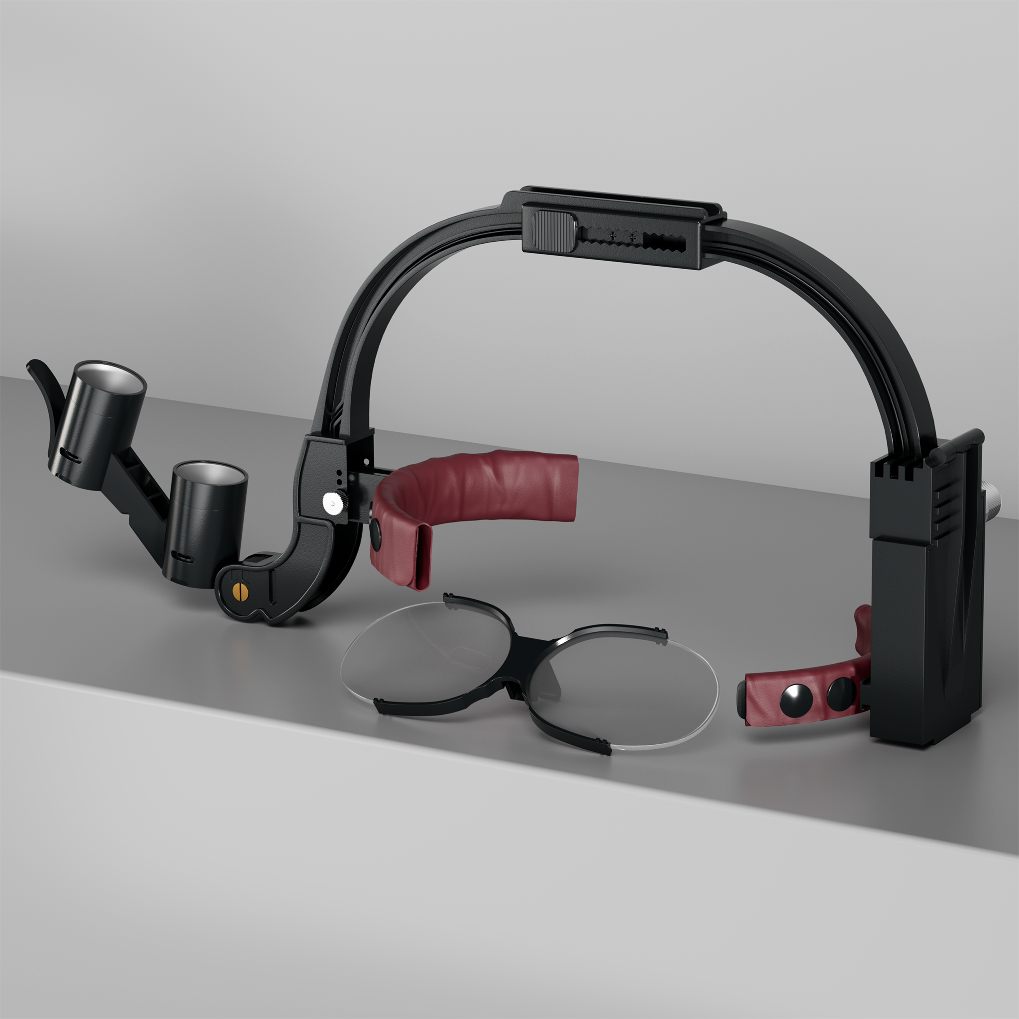 Waldent Head Mounted Double Light Magnifying Surgical Loupes