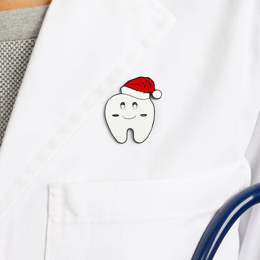 iDENTical Tooth With Santa Hat Shape Brooch - Pack of 1 (ZYR-4062)