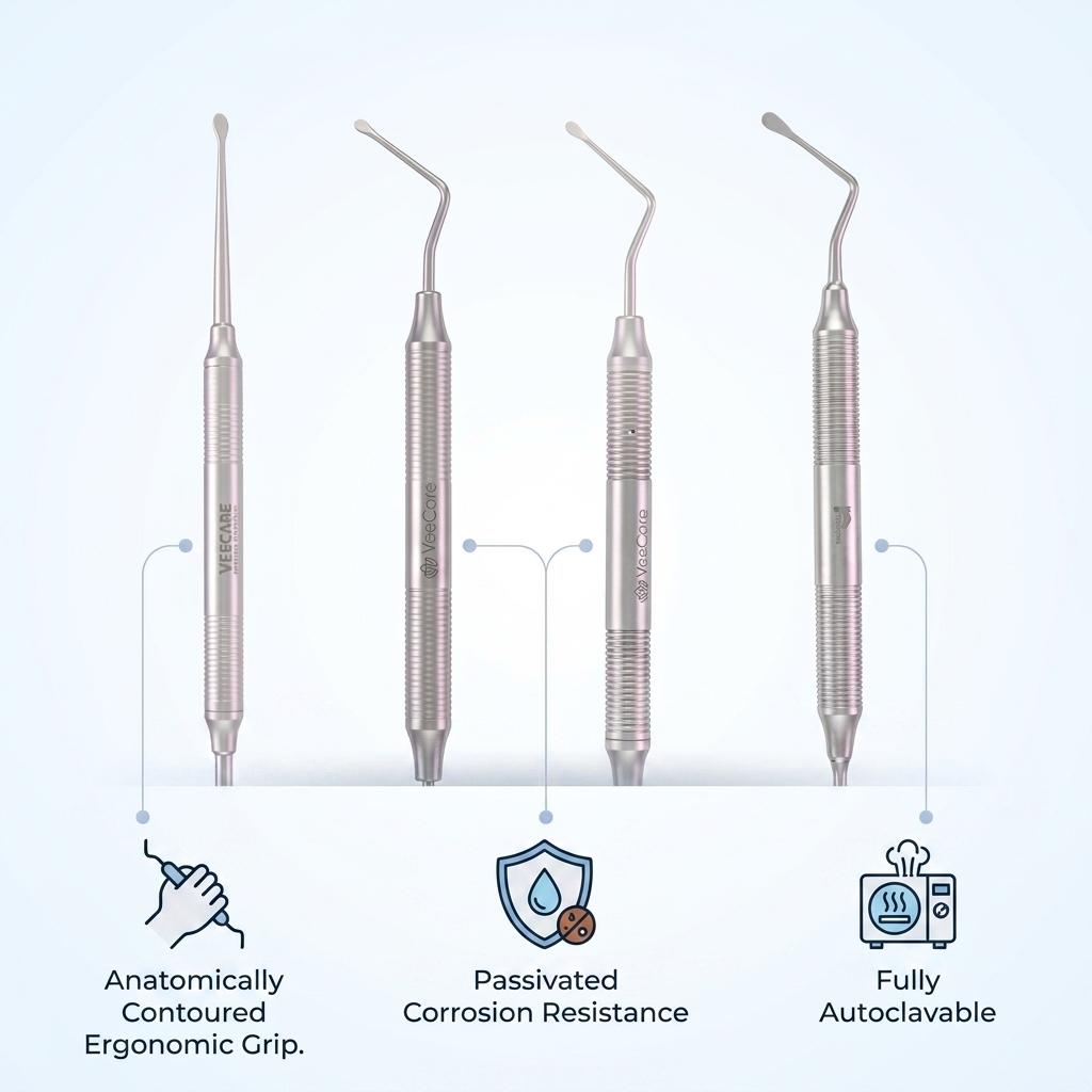Veecare Serrated Curette - Set of 4