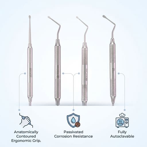 Veecare Serrated Curette - Set of 4