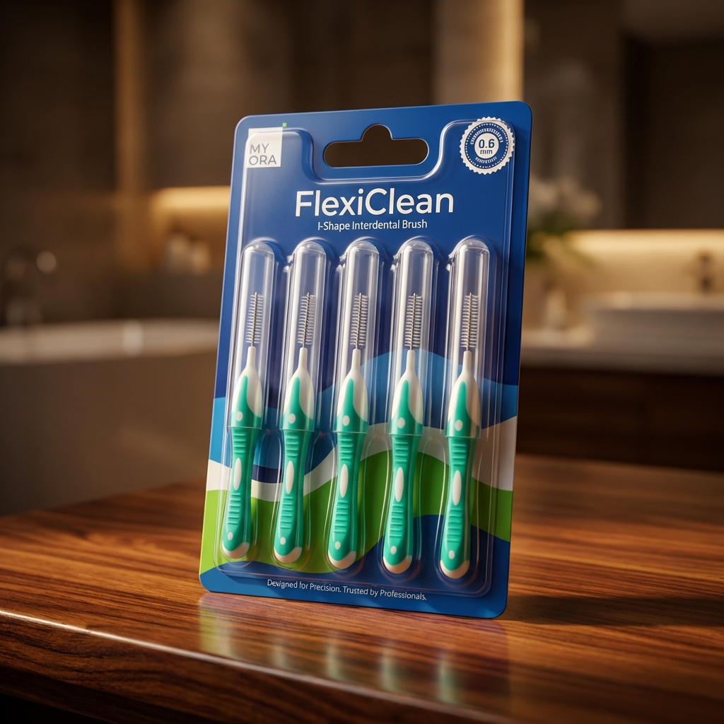 MyOra FlexiClean I-Shape Interdental Brush 0.6mm Green - Pack Of 1