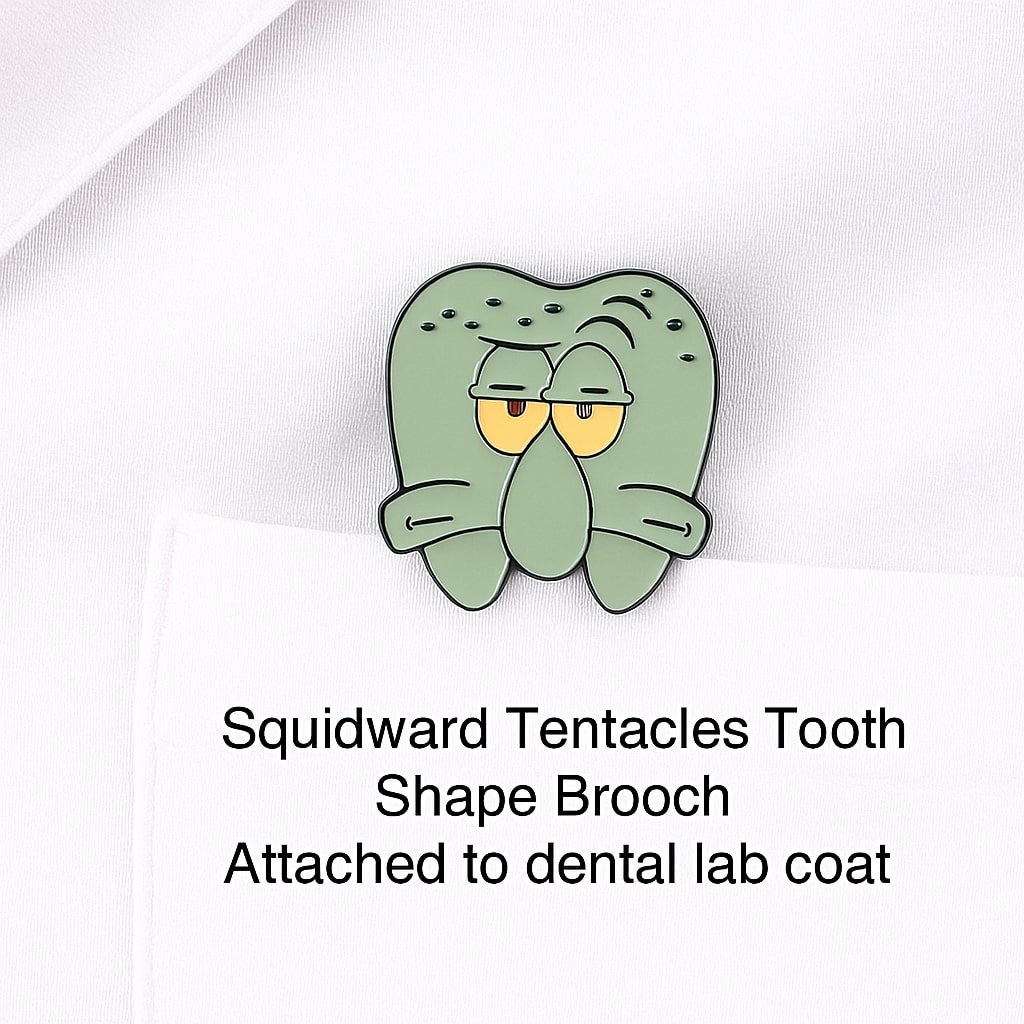iDENTical Squidward Tentacles Tooth Shape Brooch - Pack of 1 (ZYR-7012)