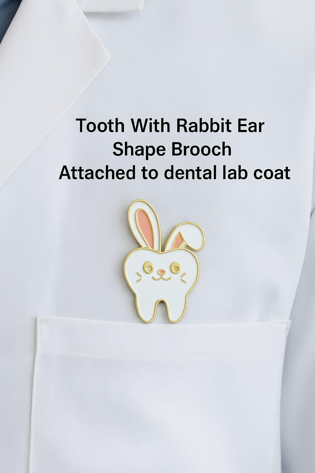 IDentical Tooth With Rabbit Ear Shape Brooch - Pack of 1 (ZYR-7359) 