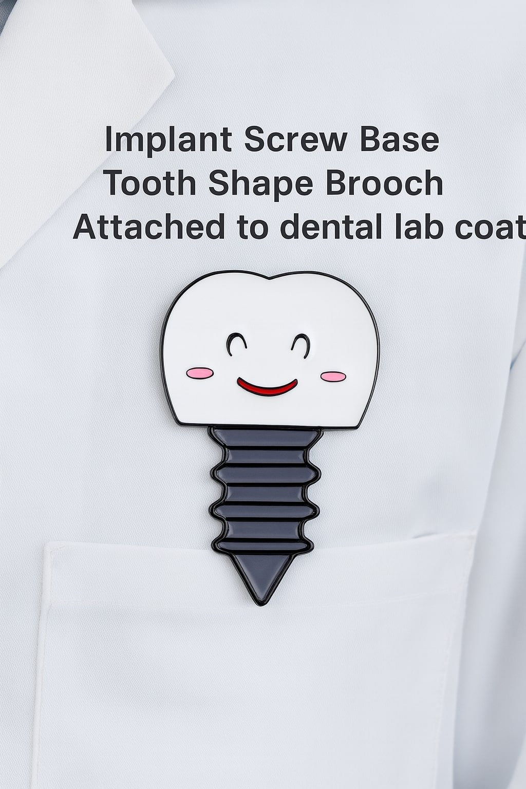 iDENTical Implant Screw Base Tooth Shape Brooch - Pack of 1 (ZYR-4061)
