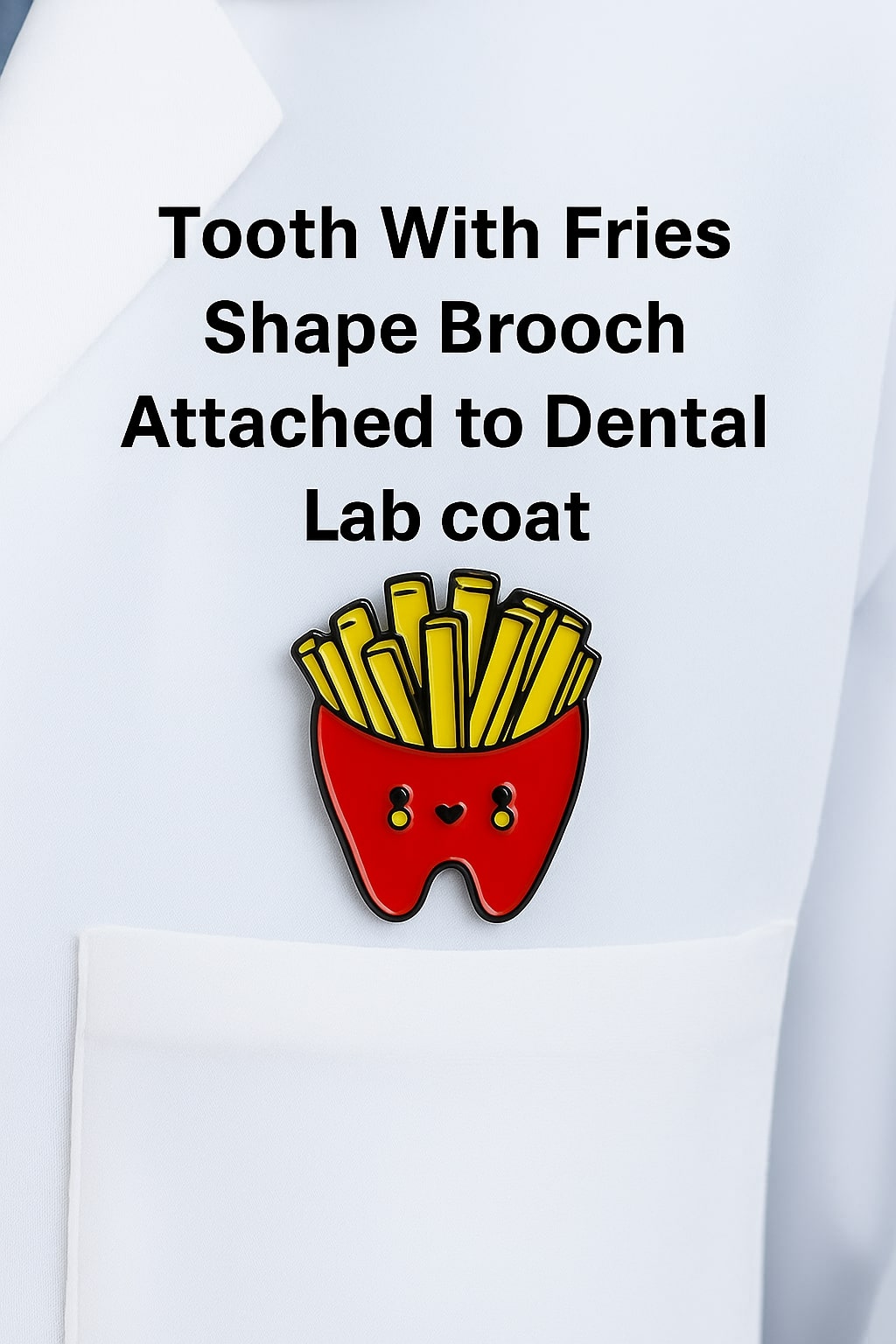 iDentical Tooth With Fries Shape Brooch - Pack of 1 (ZYR-7373)