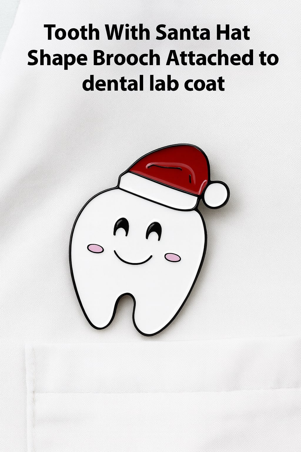 iDentical Tooth With Santa Hat Shape Brooch - Pack of 1 (ZYR-4062)