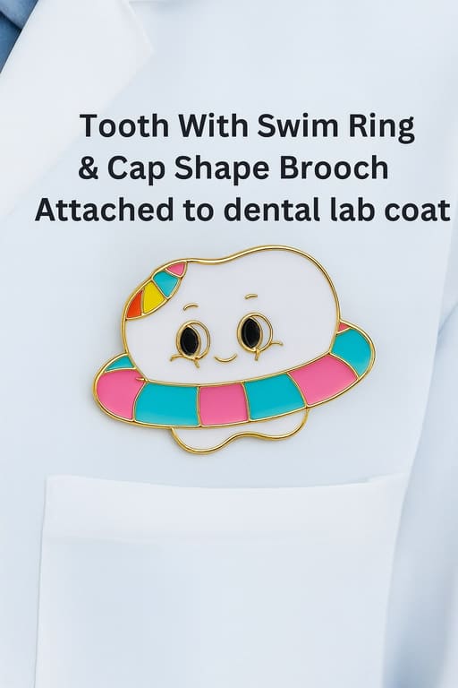 iDENTical Tooth With Swim Ring & Cap Shape Brooch Pack Of 1 (ZYR-7376)