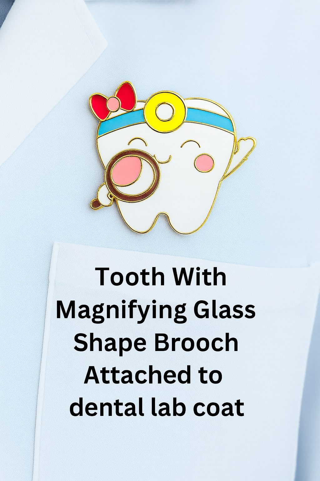 iDentical Tooth With Magnifying Glass Shape Brooch - Pack of 1 (ZYR-7377)