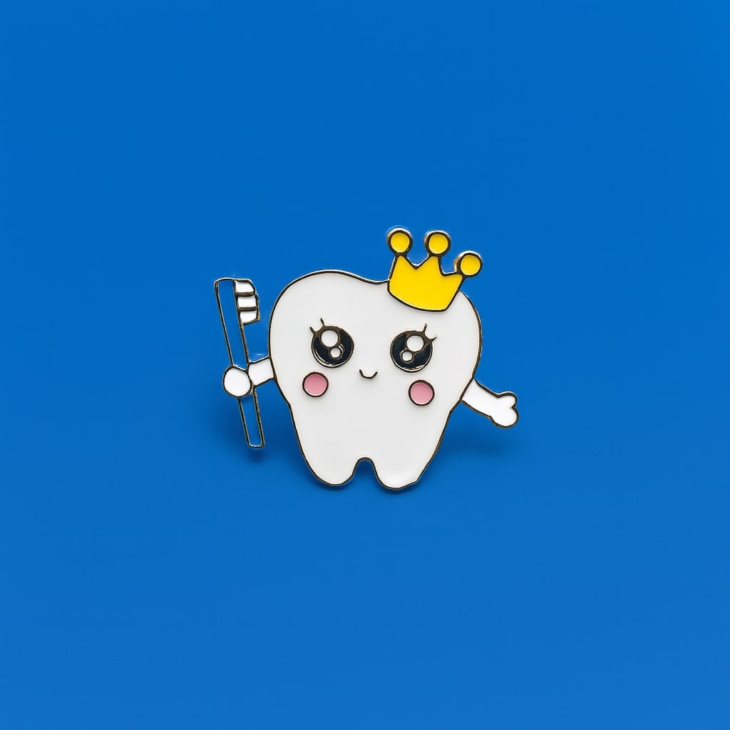 iDENTical Tooth With Crown & Toothbrush Shape Brooch � Pack Of 1 (ZYR-7378)