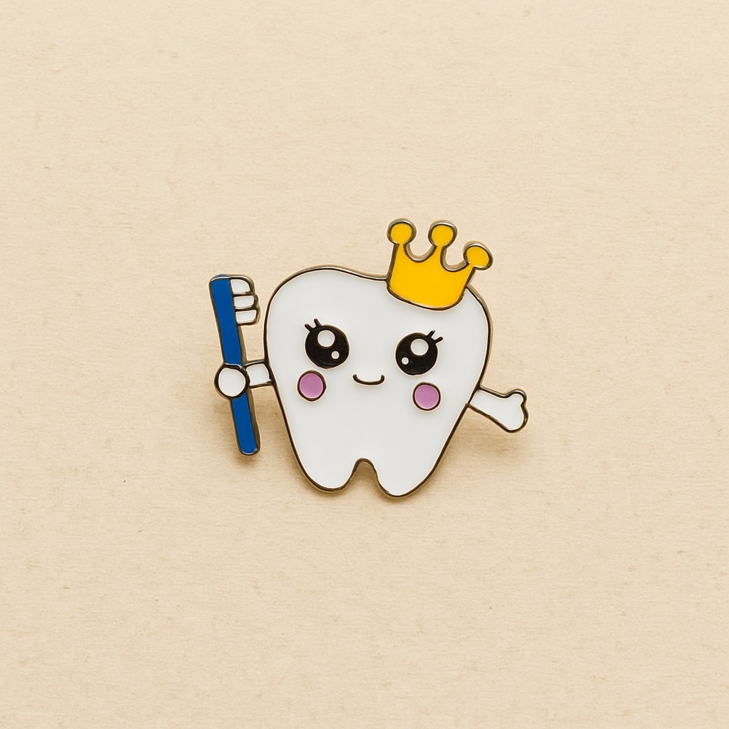 iDENTical Tooth With Crown & Toothbrush Shape Brooch � Pack Of 1 (ZYR-7378)
