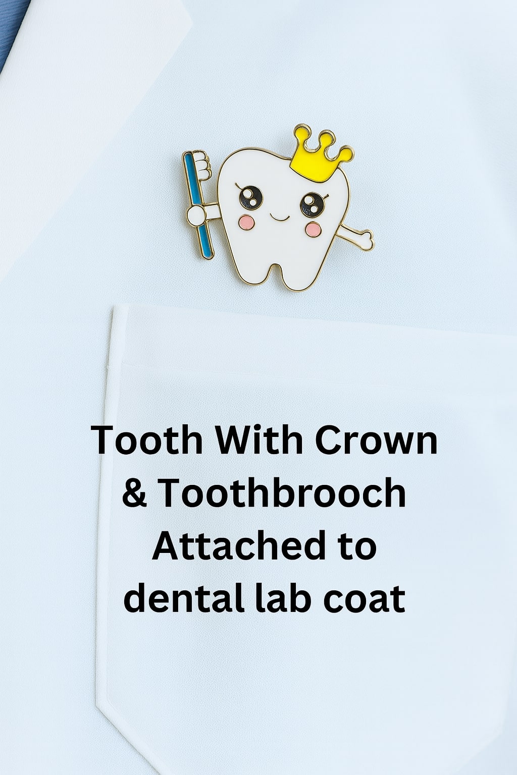 iDENTical Tooth With Crown & Toothbrush Shape Brooch � Pack Of 1 (ZYR-7378)