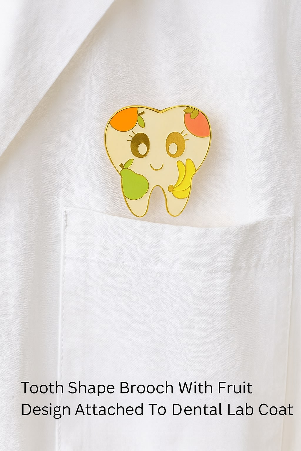 iDENTical Tooth Shape Brooch With Fruit Design - Pack Of 1 (ZYR-7364)