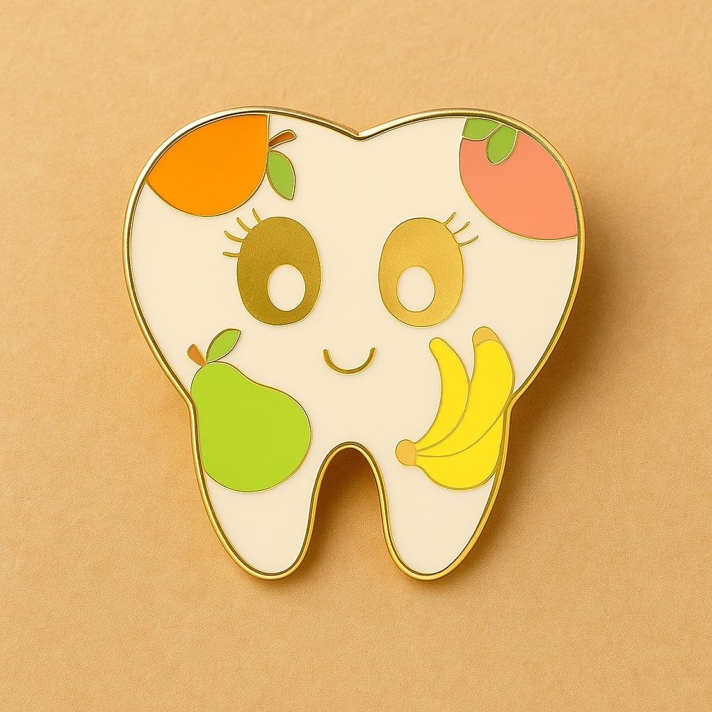 iDENTical Tooth Shape Brooch With Fruit Design - Pack Of 1 (ZYR-7364)