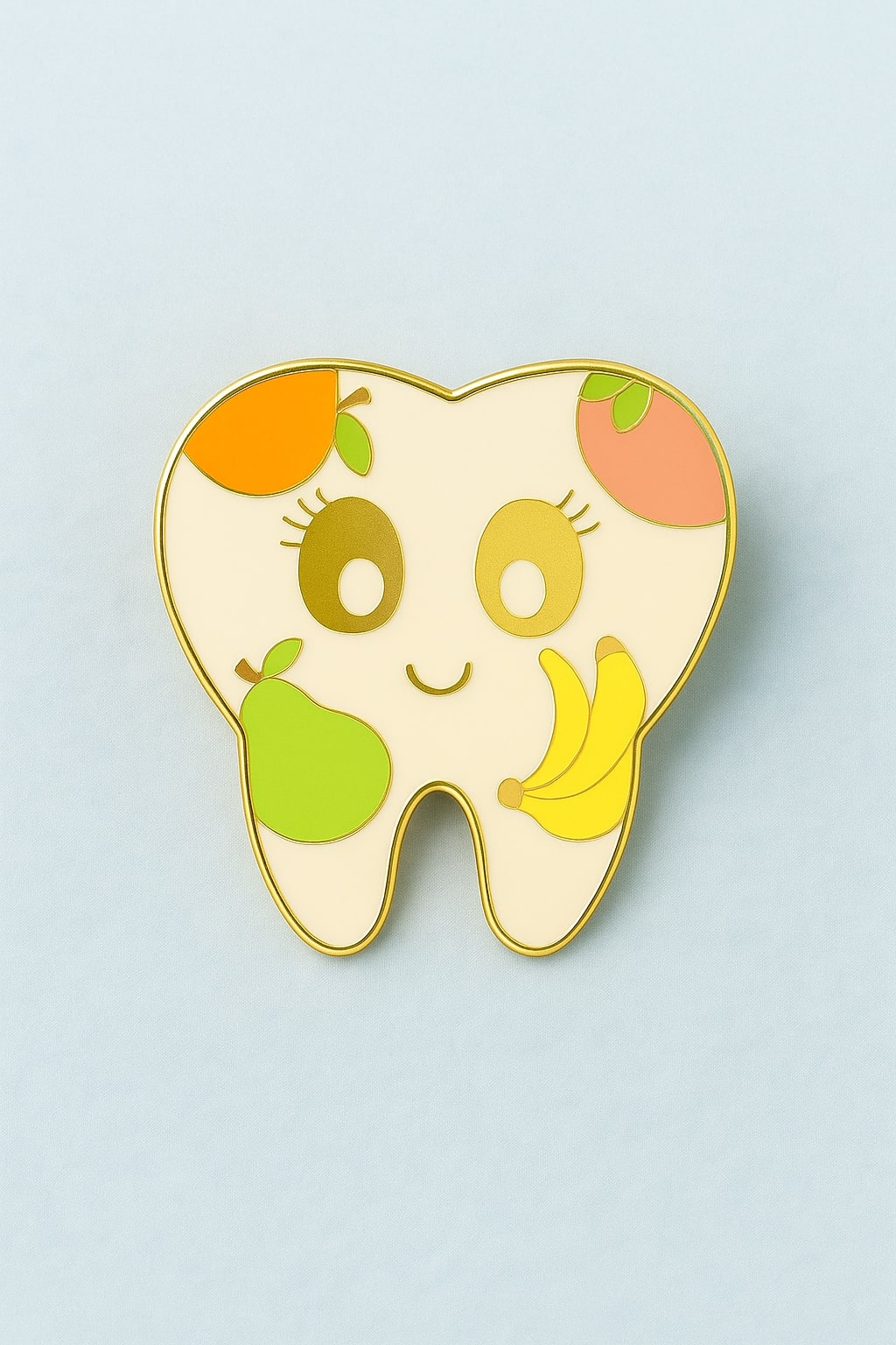iDENTical Tooth Shape Brooch With Fruit Design - Pack Of 1 (ZYR-7364)