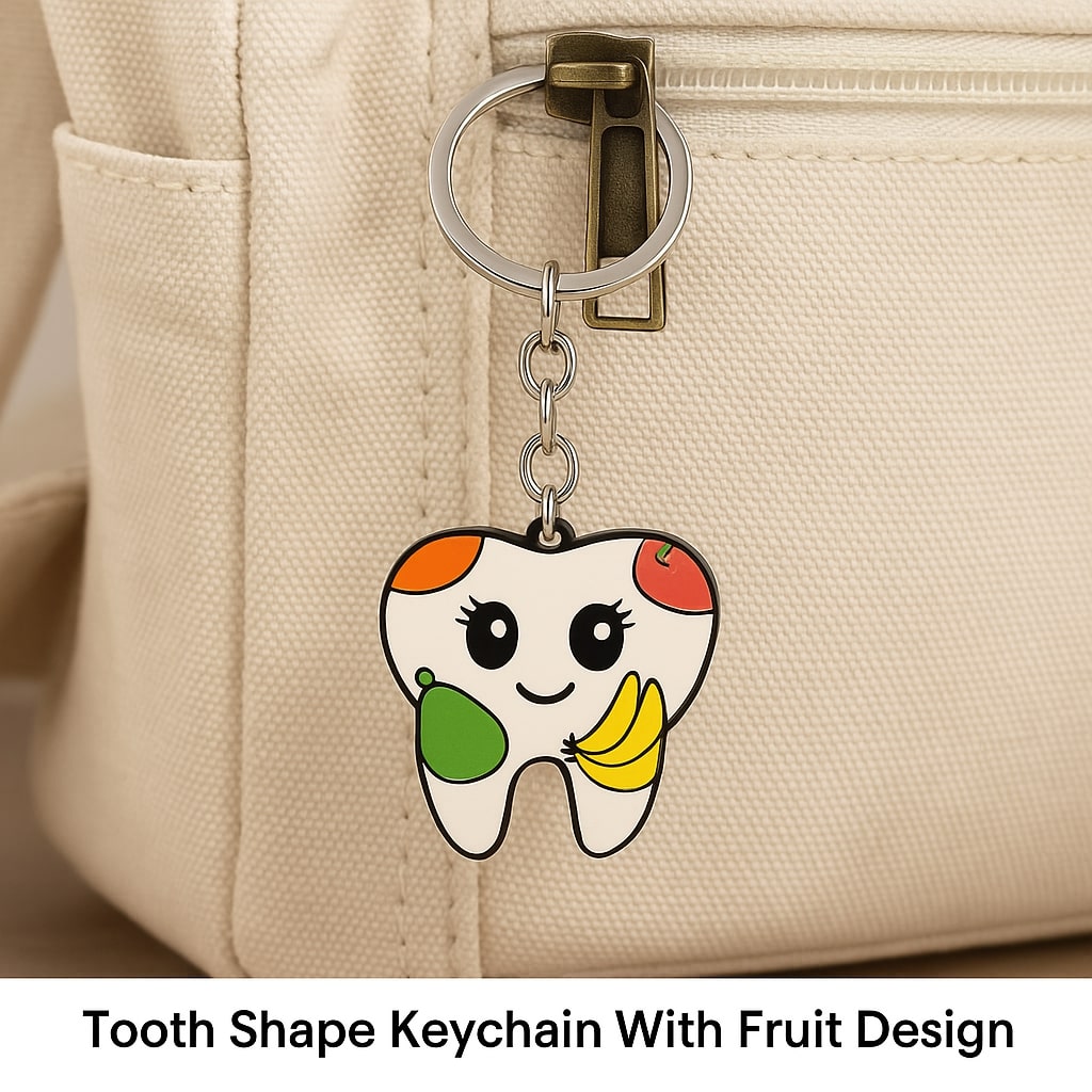 iDENTical Tooth Shape Keychain With Fruit Design ZYR-3006-1