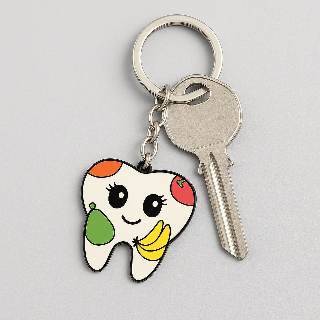 iDENTical Tooth Shape Keychain With Fruit Design ZYR-3006-1