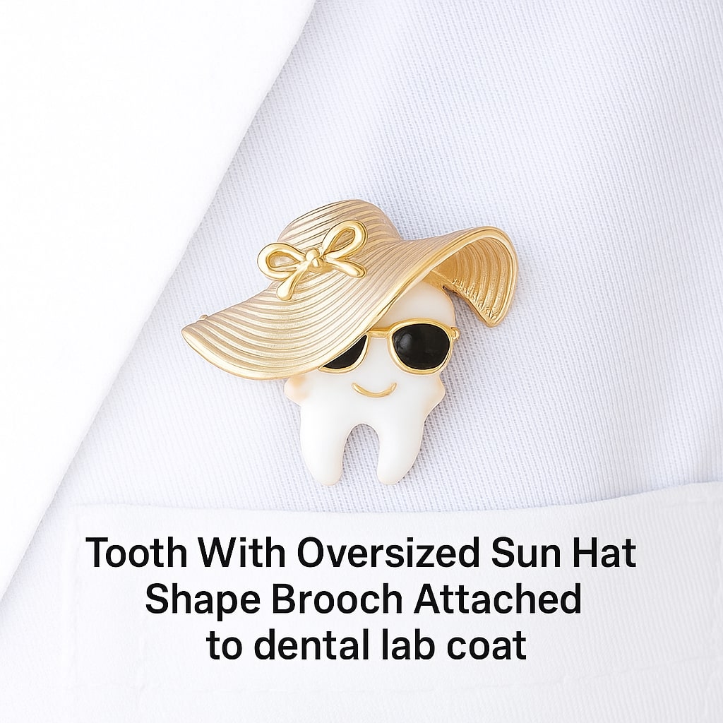 iDENTical Tooth With Oversized Sun Hat Shape Brooch � Pack Of 1 (ZYR-7801)