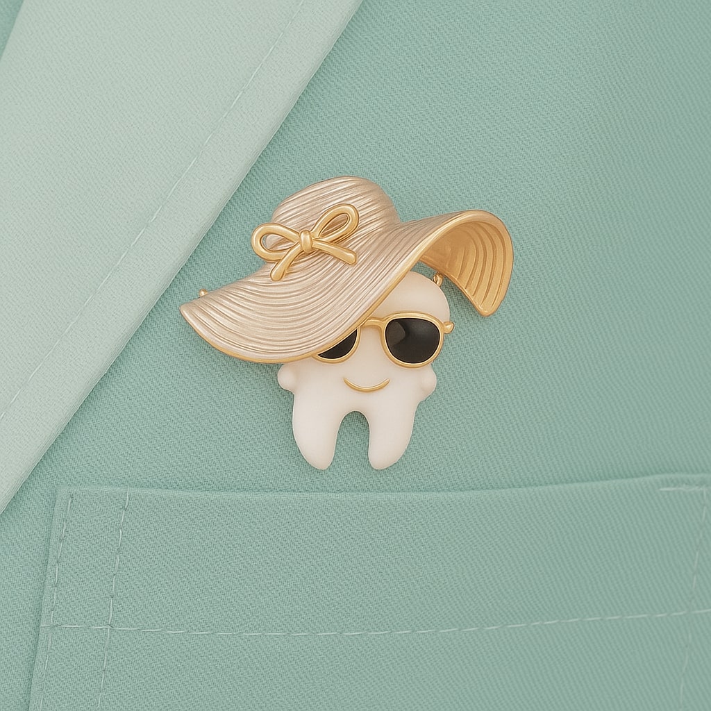 iDENTical Tooth With Oversized Sun Hat Shape Brooch � Pack Of 1 (ZYR-7801)