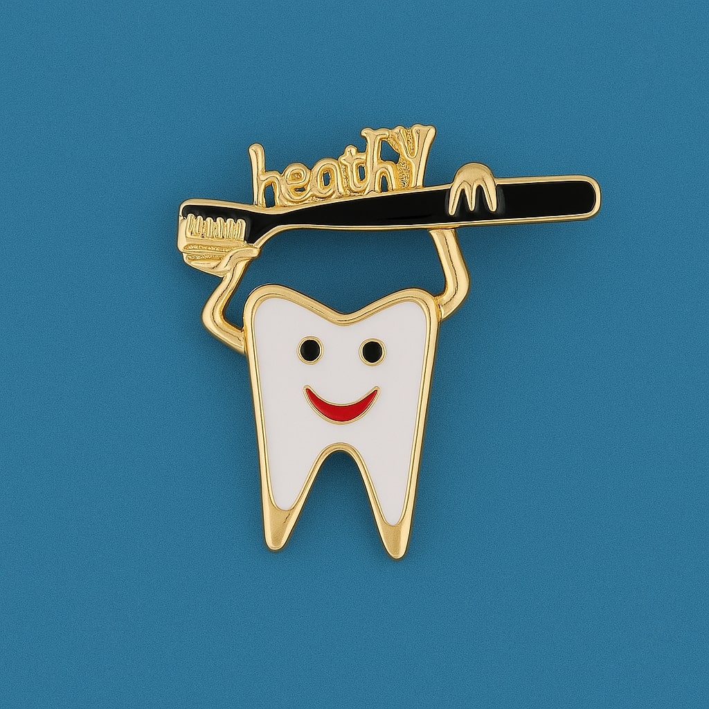 iDENTical Tooth Holding Giant Toothbrush Shape Brooch � Pack Of 1 (ZYR-4014)