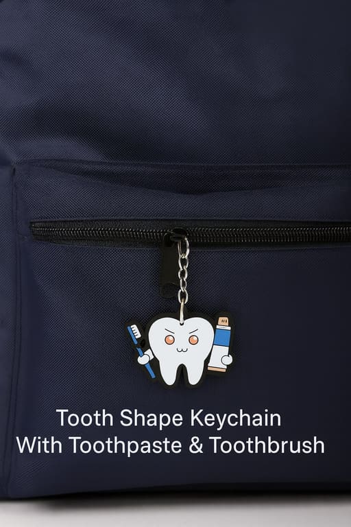 iDENTical Tooth Shape Keychain With Toothpaste & Toothbrush
