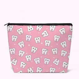 iDENTical Teeth Print Travel Pouch With Zipper - 3