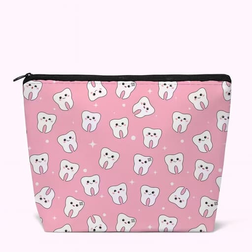 iDENTical Teeth Print Travel Pouch With Zipper