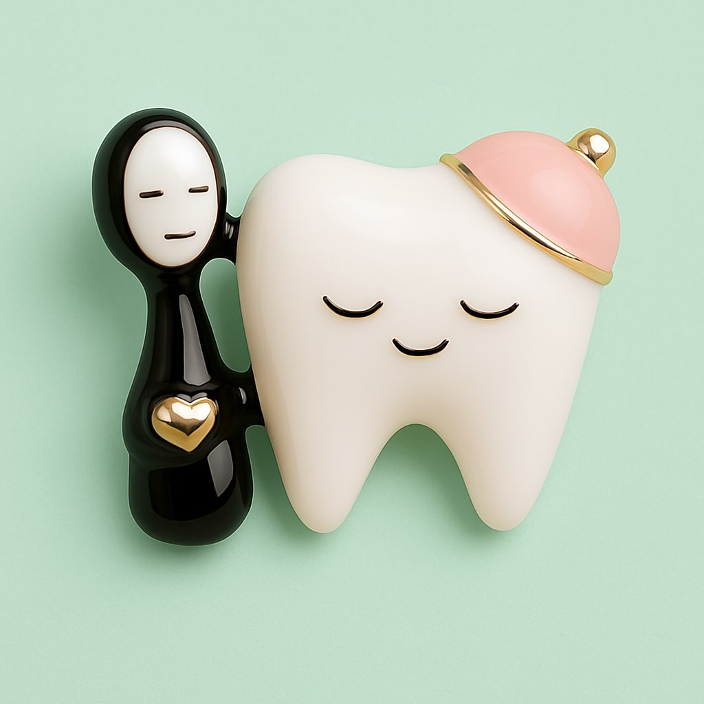 iDENTical Tooth With Pink Cap & Toothbrush Shape Brooch � Pack of 1 (ZYR-4060)