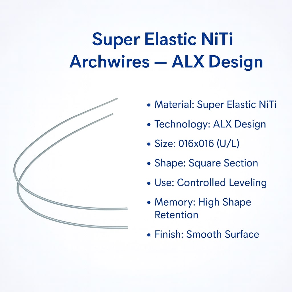 OrthoMetric Flexy NiTi Super Elastic ALX Archwire - Square (10/Pk)