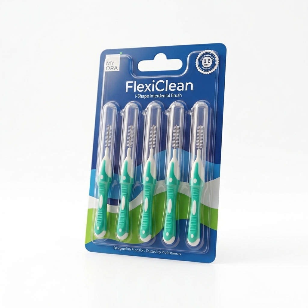 MyOra FlexiClean I-Shape Interdental Brush 0.6mm Green - Pack Of 1