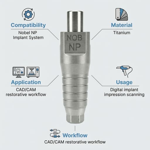 Dentaltech Scan body - Nobel Biocare NP Implant Compatible