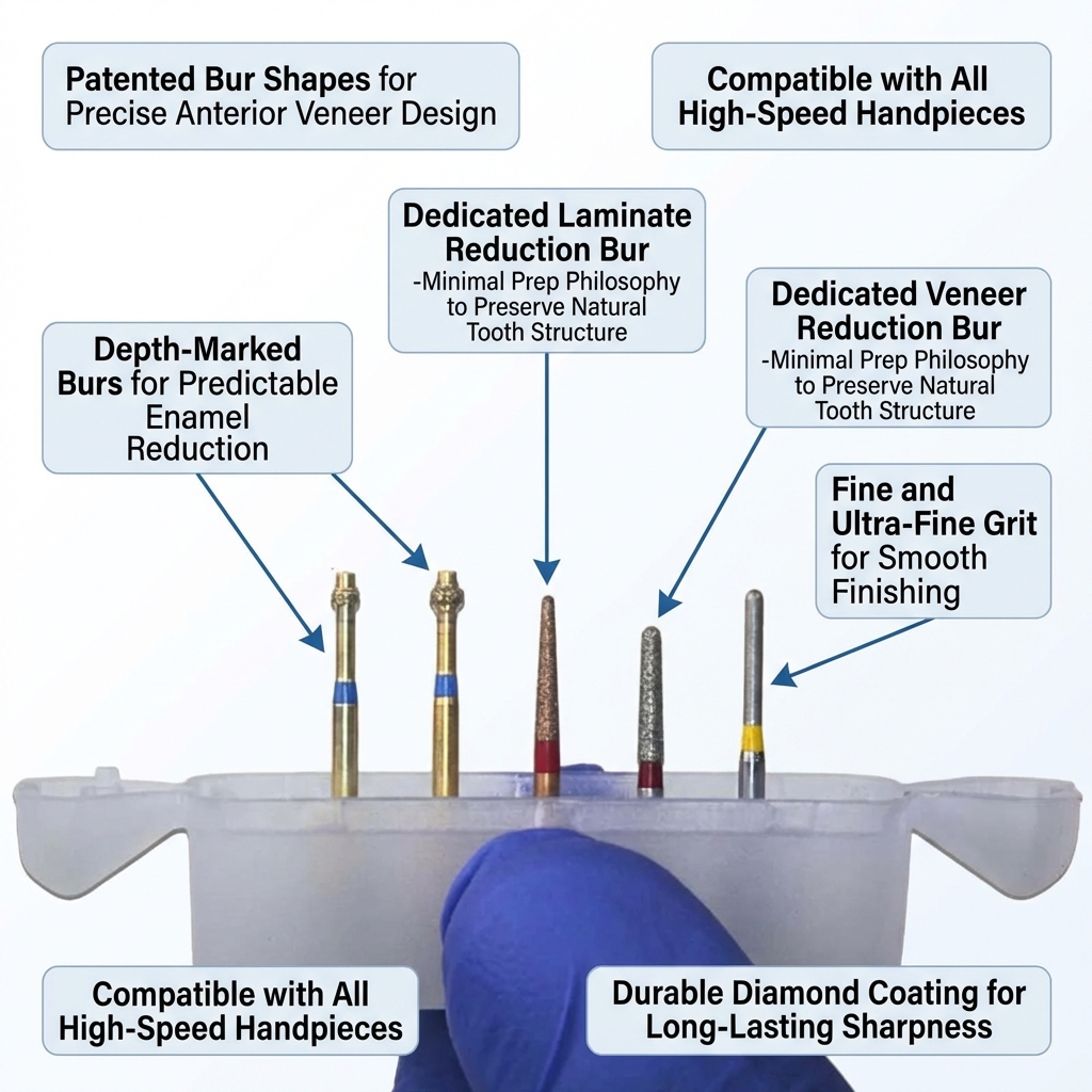 MIK All-in-One Laminate/Veneer Tooth Preparation Bur Kit