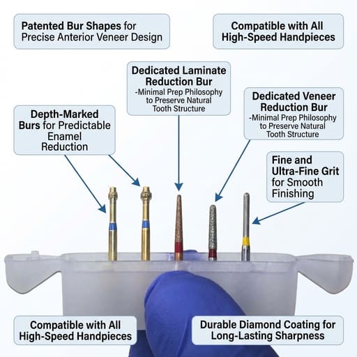 MIK All-in-One Laminate/Veneer Tooth Preparation Bur Kit