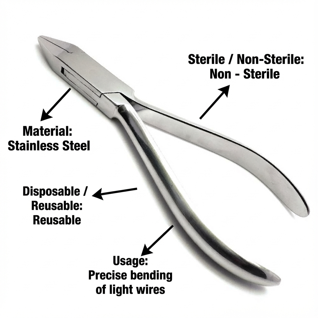 API Orthodontic Pliers TC - Bird Beak Light Wire TC