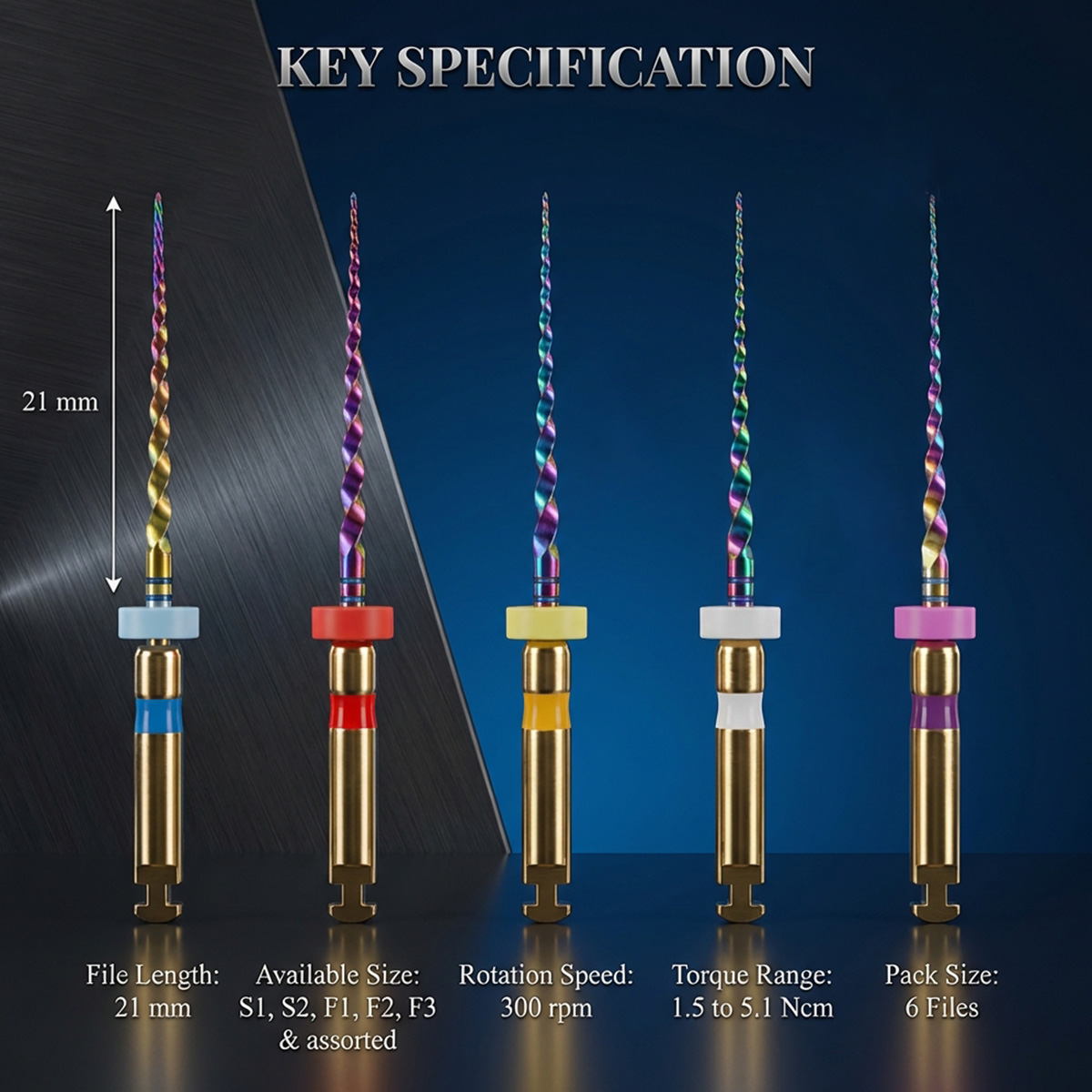MIK CurvXPro NiTi Rotary Files - 21mm (Pack of 6)