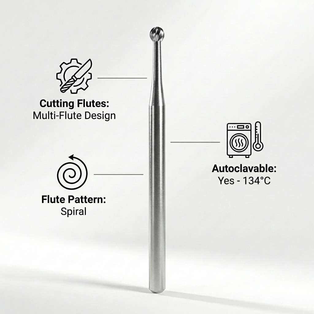 Prima Dental Round Straight Handpiece Bur (Carbide)-#6-HP (Pack of 1)
