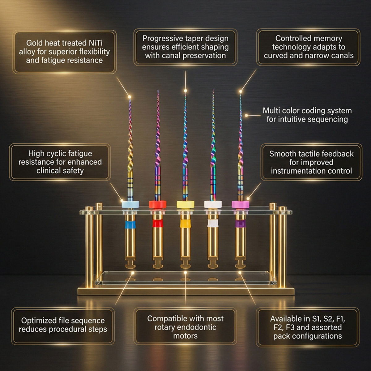 MIK CurvXPro NiTi Rotary Files - 25mm (Pack of 6)