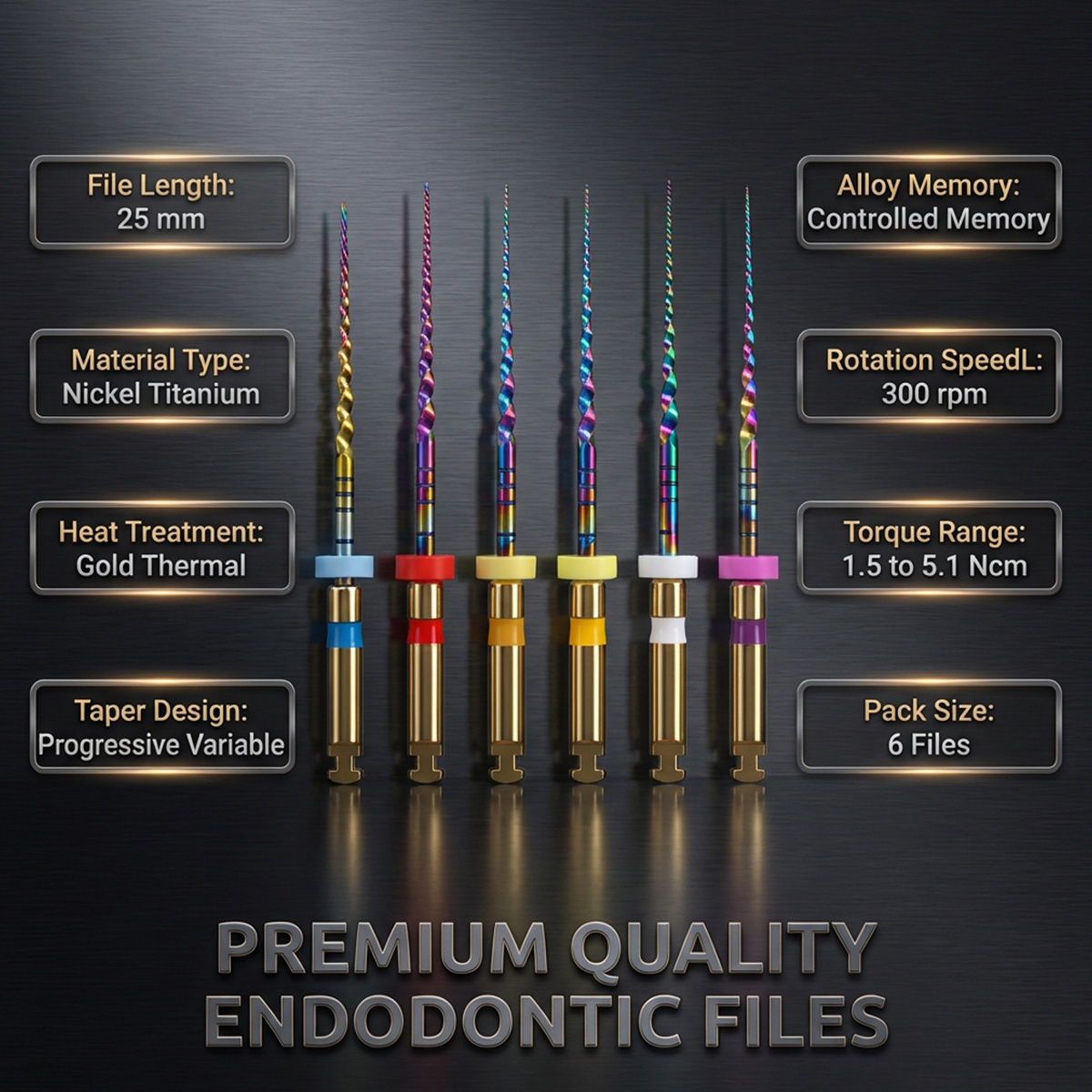 MIK CurvXPro NiTi Rotary Files - 25mm (Pack of 6)