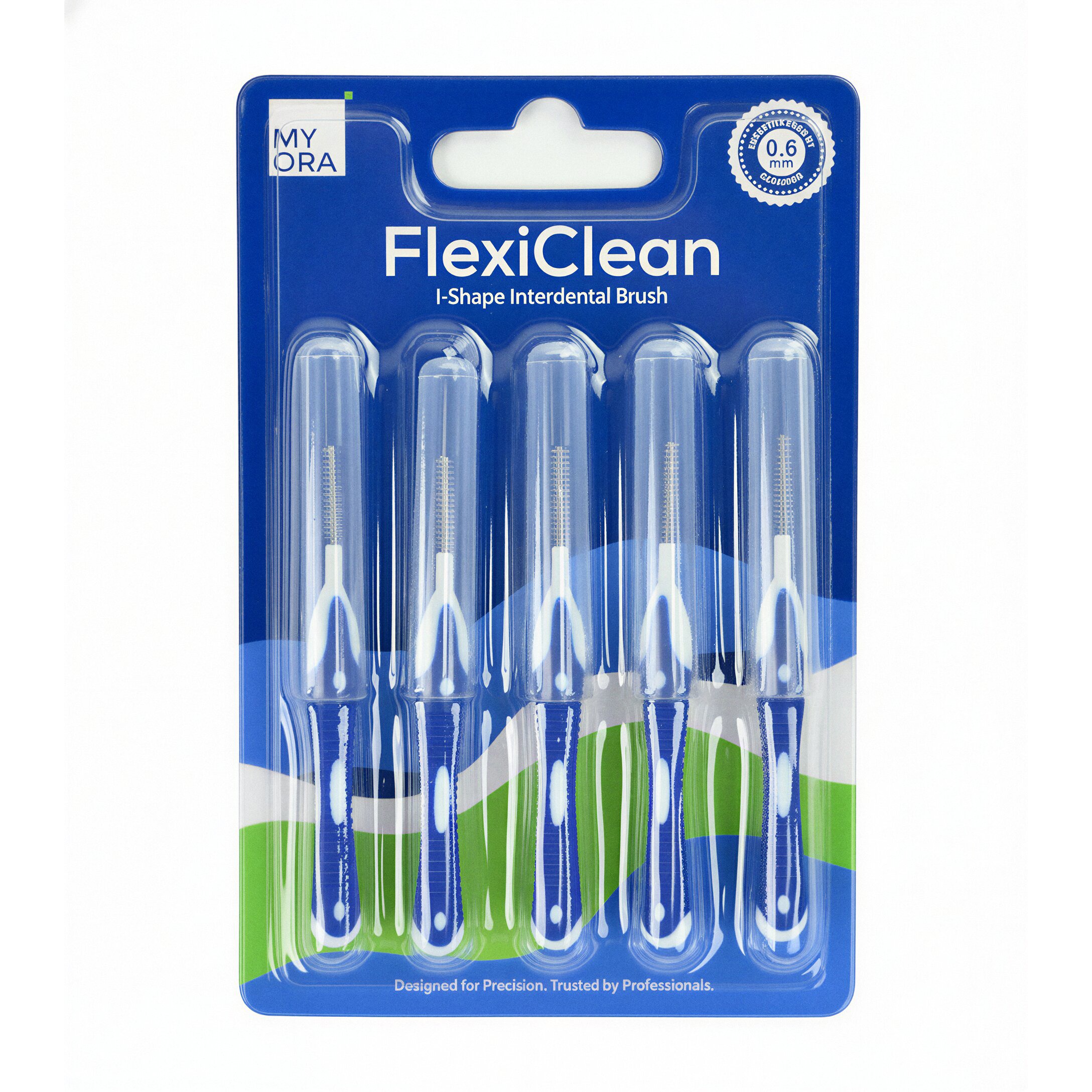 MyOra FlexiClean I-Shape Interdental Brush 0.6mm - Pack Of 12 (5 Pcs/Pack)