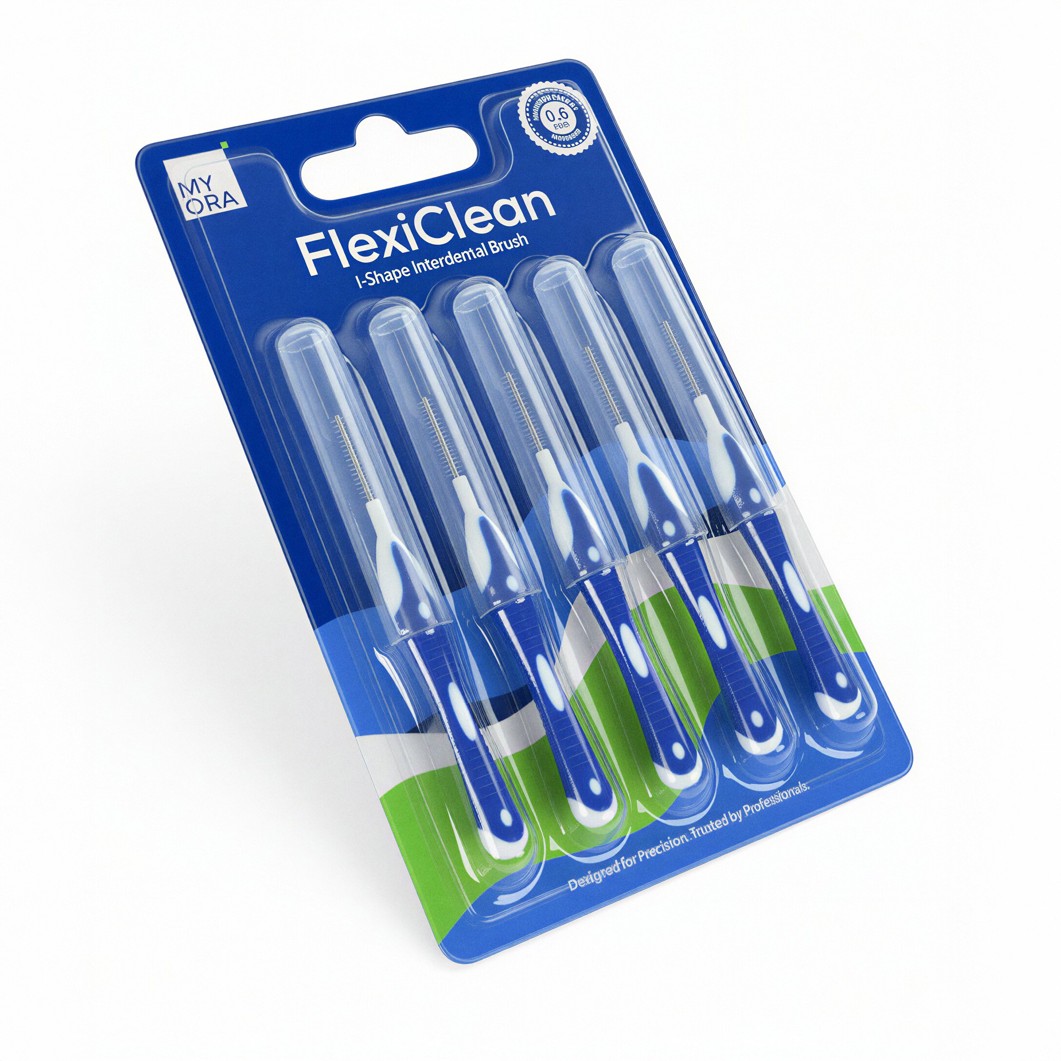 MyOra FlexiClean I-Shape Interdental Brush 0.6mm Blue - Pack Of 1