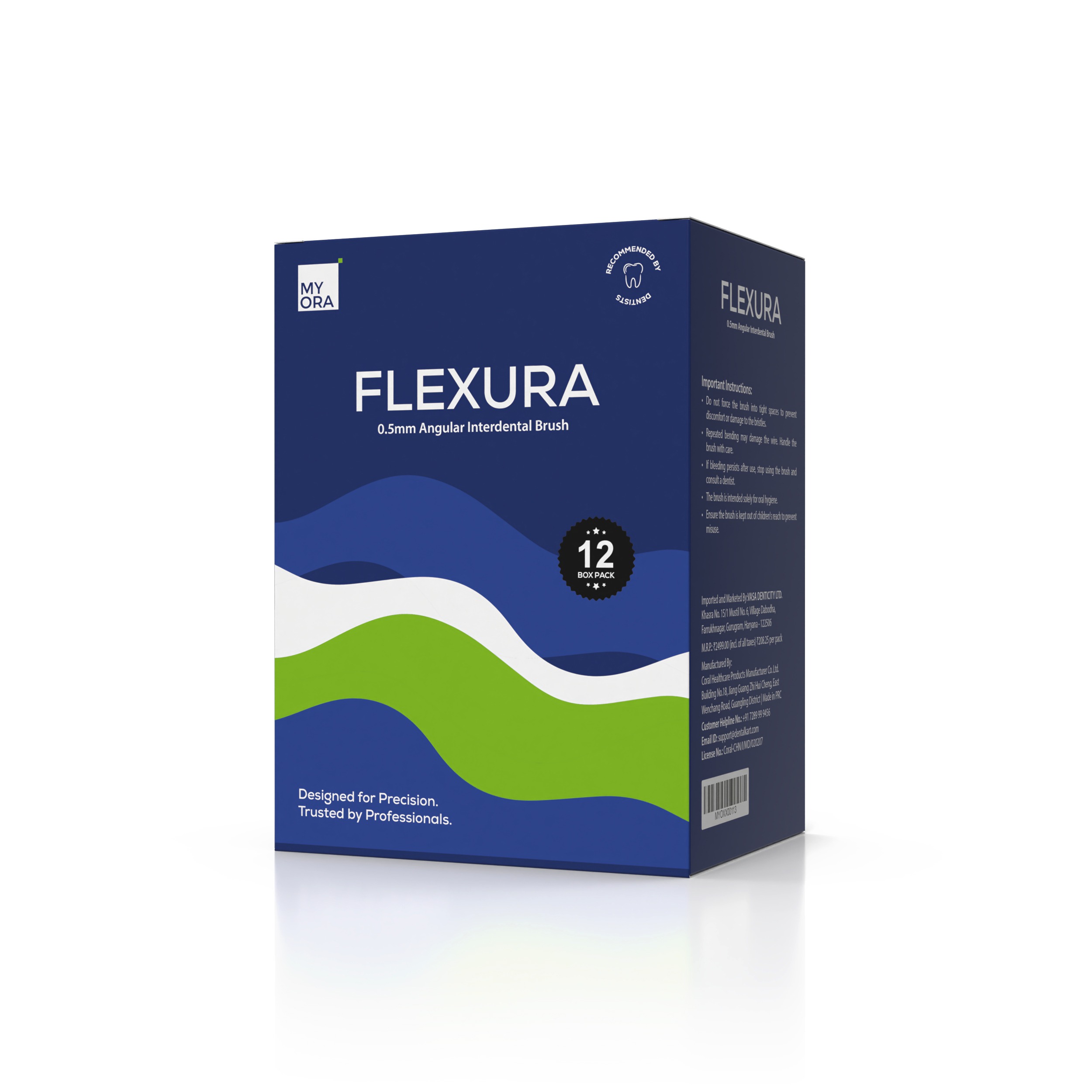 MyOra Flexura Angular Interdental Brush 0.5mm - Pack Of 12 (5 Pcs/Pack)