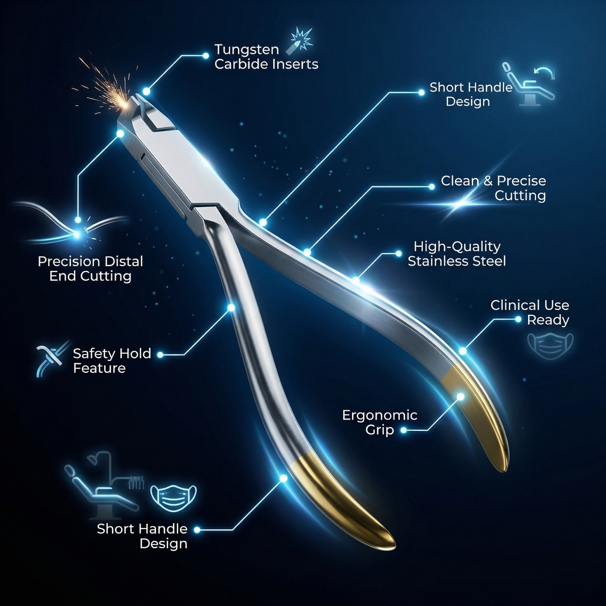 GDC Orthodontics Cutter Tc Distal End Cutter - Hole Short Handle (3000/67H)