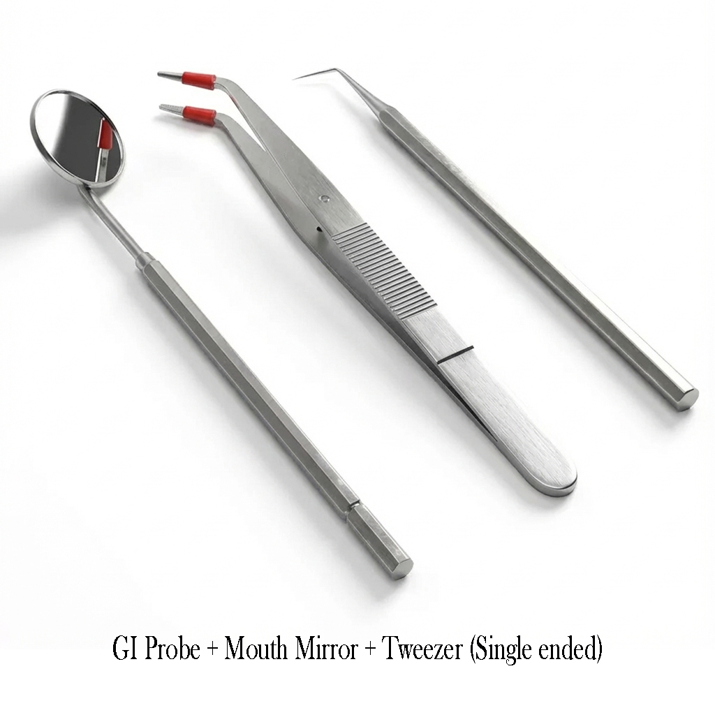 GI Probe + Mouth Mirror + Tweezer