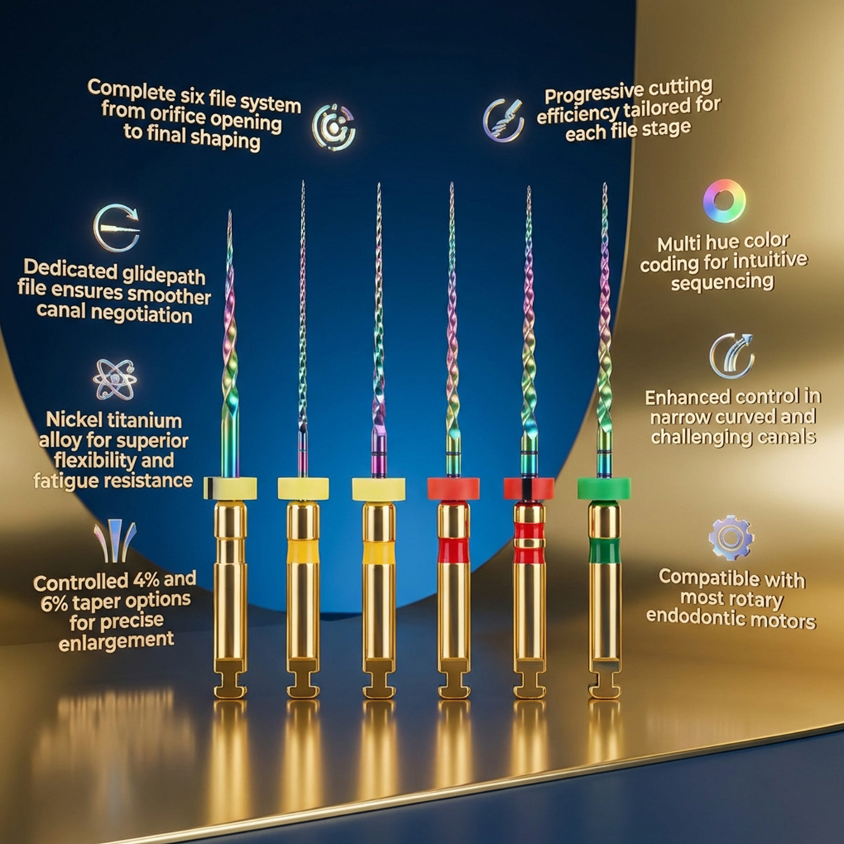 MIK CurvXGlide NiTi Rotary Files 21mm (Pack of 6)