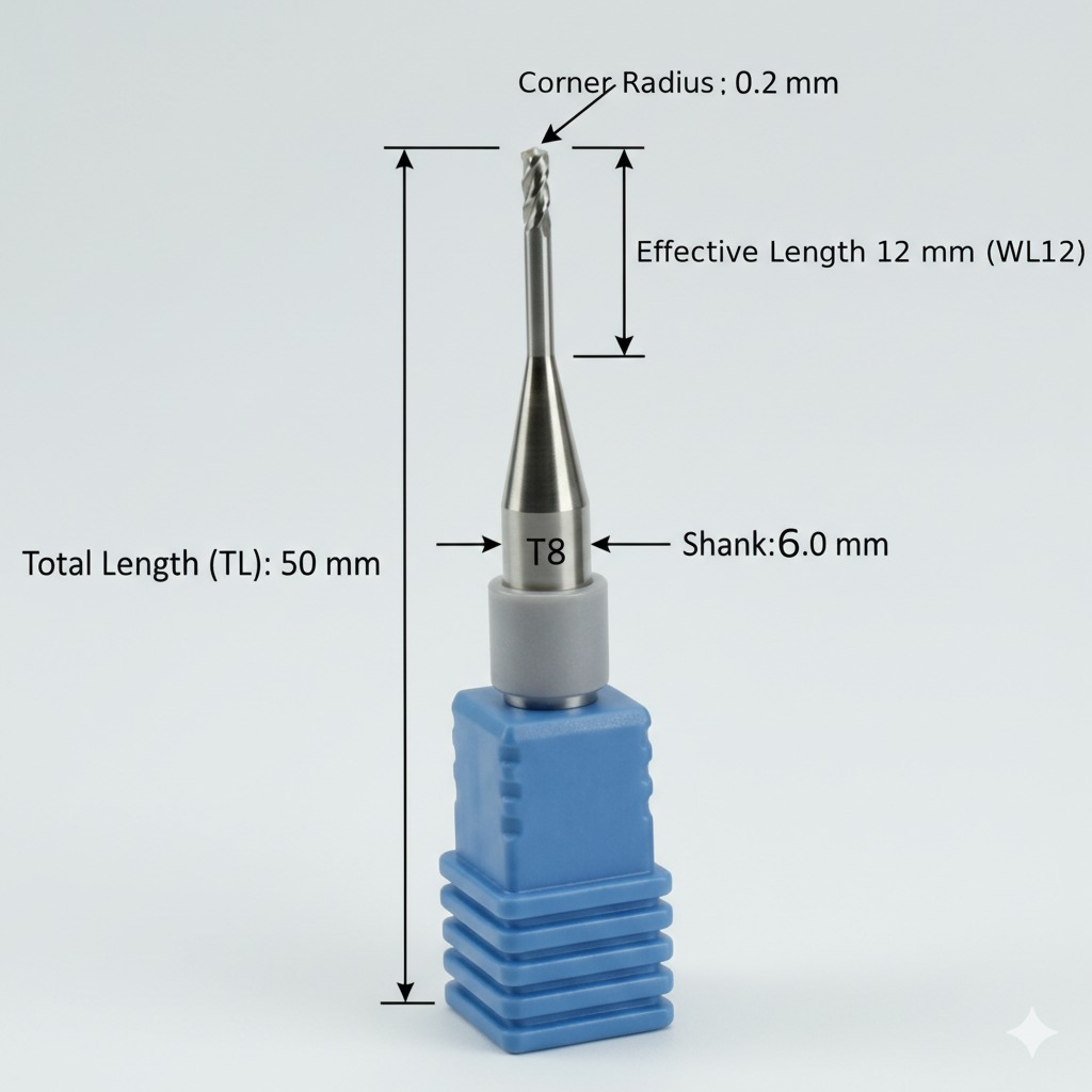 Nexy Metal Milling Bur DC - Round Nose Knife (JDM5DW Type)