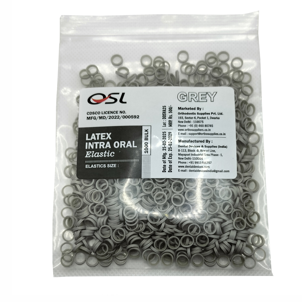 OSL Orthodontic Intraoral Elastic 1/8 - Grey (3.5 Oz)