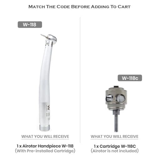 Waldent Premium Led Airotor Turbine And Cartridge - Vasa series