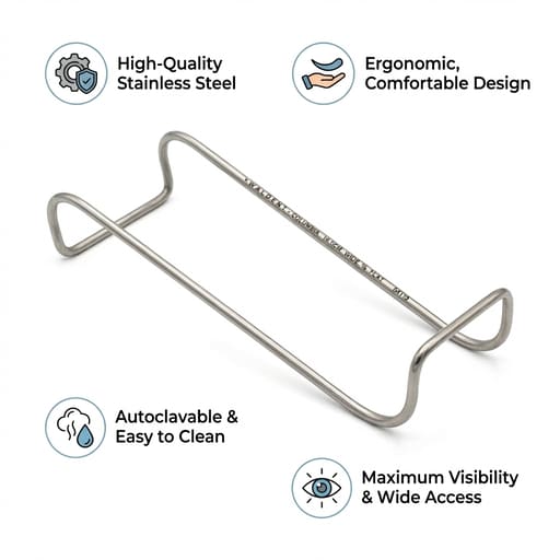 Waldent Columbia Cheek Retractor Wide & Flat End - 14.5cm (8/119)