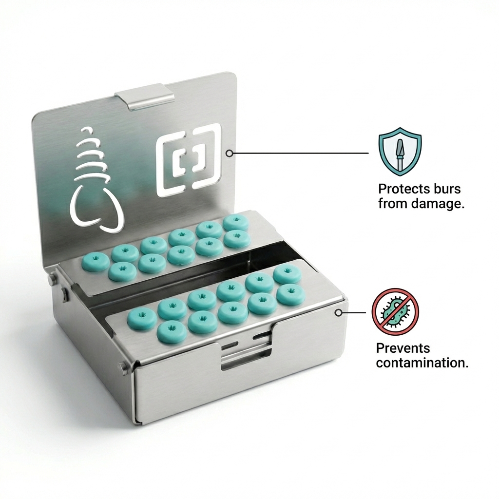 Julldent 22 Slot Autoclavable Bur Box (JULL-DENT 050C)